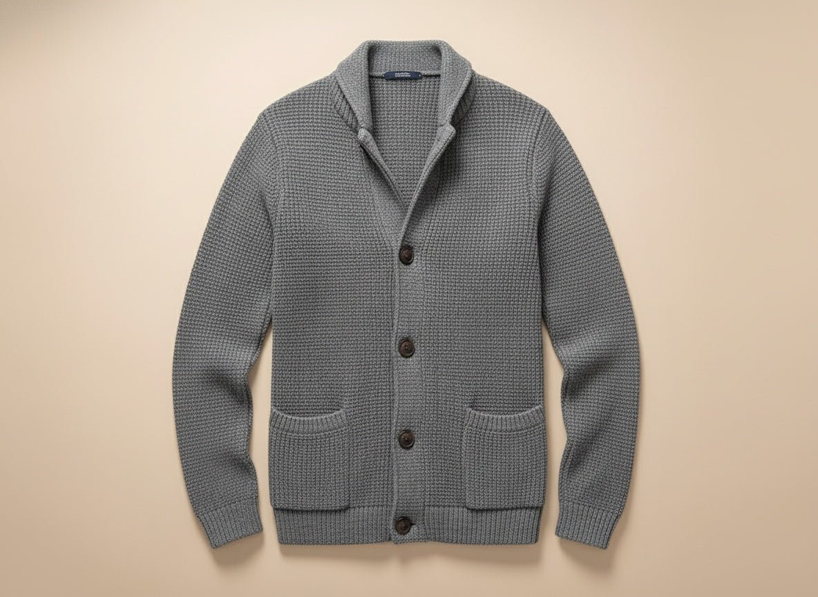 WISEMERE™ | Men's Wool-Blend Button Cardigan