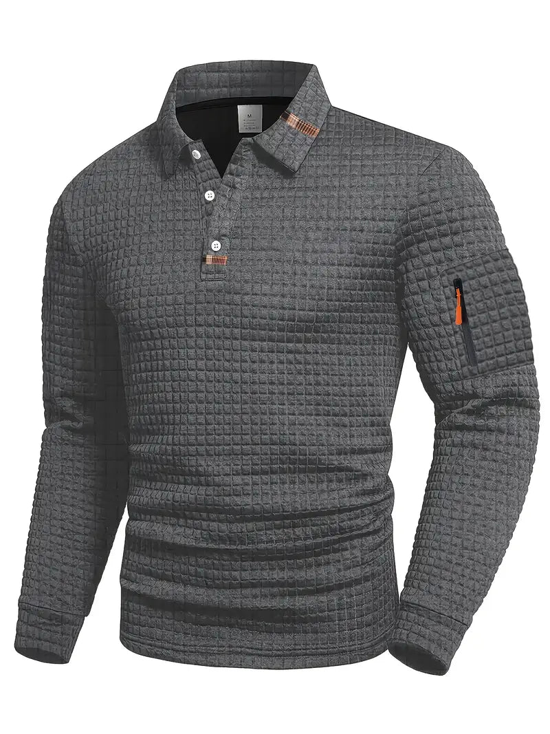 WISEMERE | LONG SLEEVE TEXTURED POLO