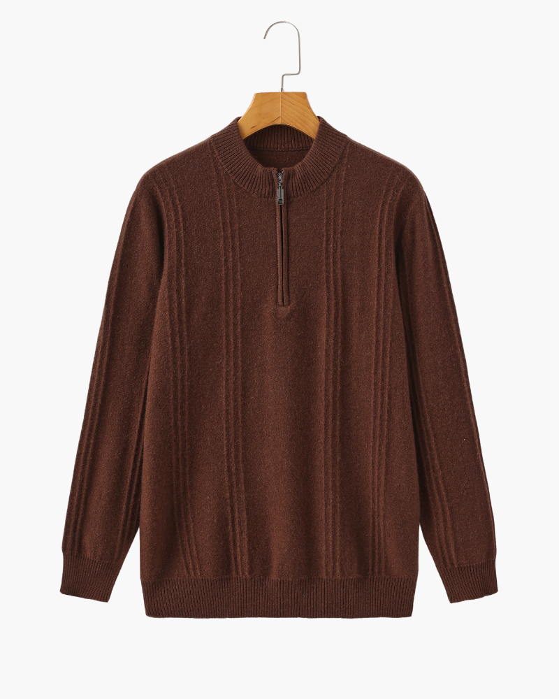 WISEMERE | CASHMERE RIBBED HALF ZIP
