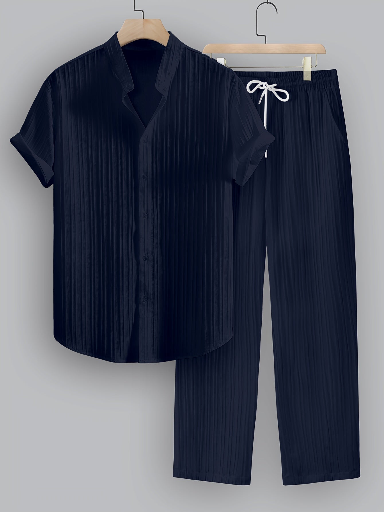 WISEMERE™ | Men's Ribbed Fabric Co-Ord Set