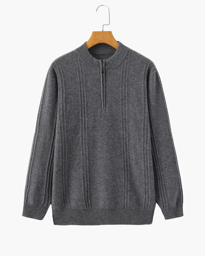 WISEMERE | CASHMERE RIBBED HALF ZIP