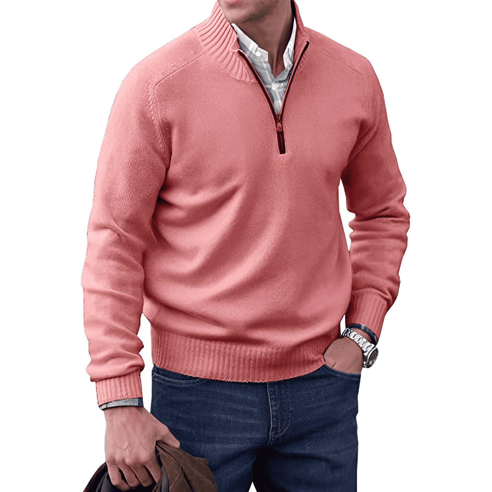 WISEMERE | ZIPPERED KNIT PULLOVER FOR MEN