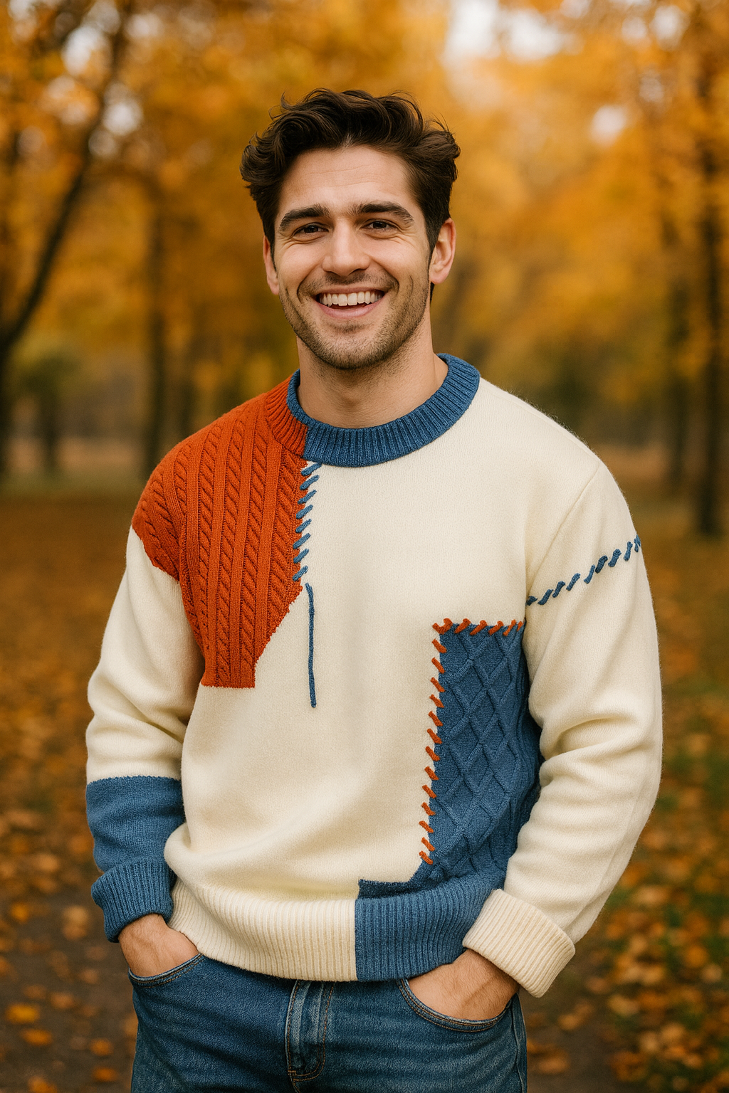WISEMERE | MEN'S PATCHWORK SWEATER
