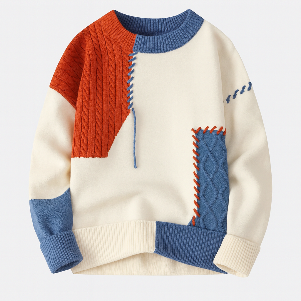 WISEMERE | MEN'S PATCHWORK SWEATER