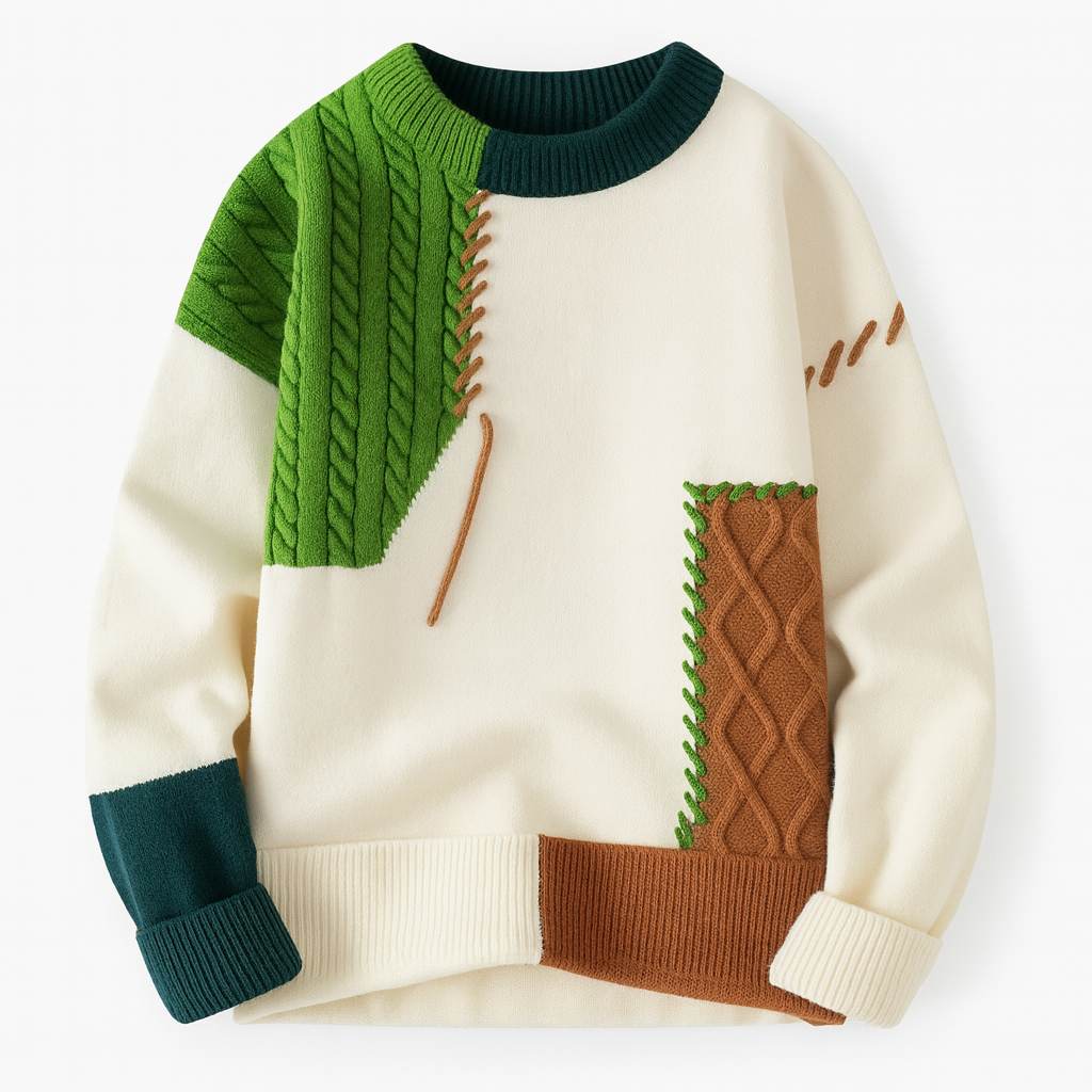 WISEMERE | MEN'S PATCHWORK SWEATER