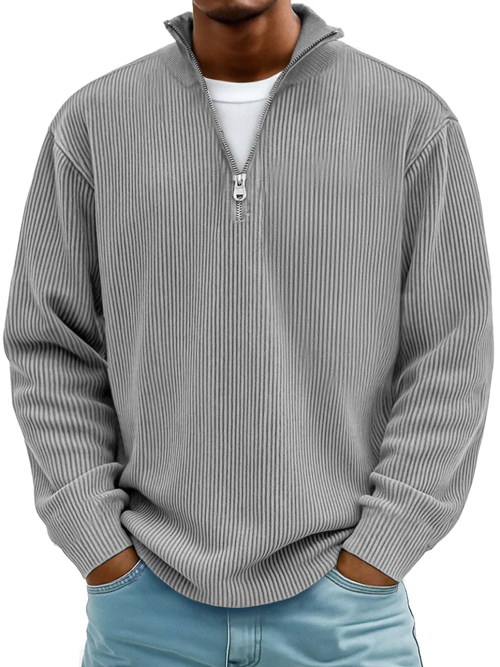 WISEMERE | CLASSIC KNIT SWEATER HALF-ZIP FOR MEN