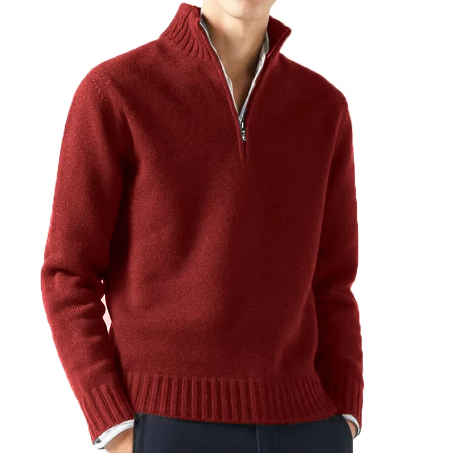 WISEMERE | WOOL TURTLENECK WITH ZIP FOR MEN