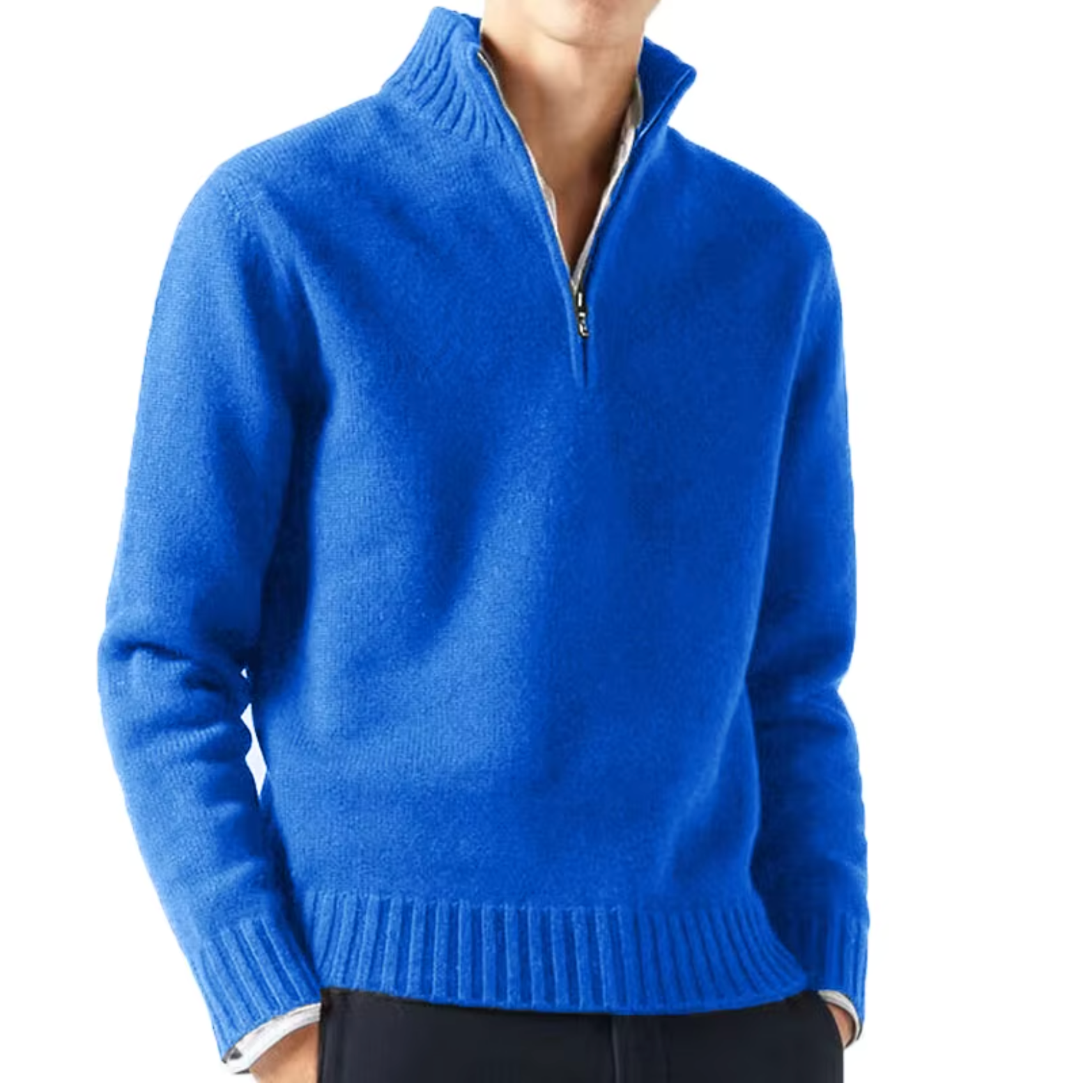 WISEMERE | WOOL TURTLENECK WITH ZIP FOR MEN