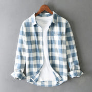 WISEMERE™ | Men's Brushed Cotton Check Shirt