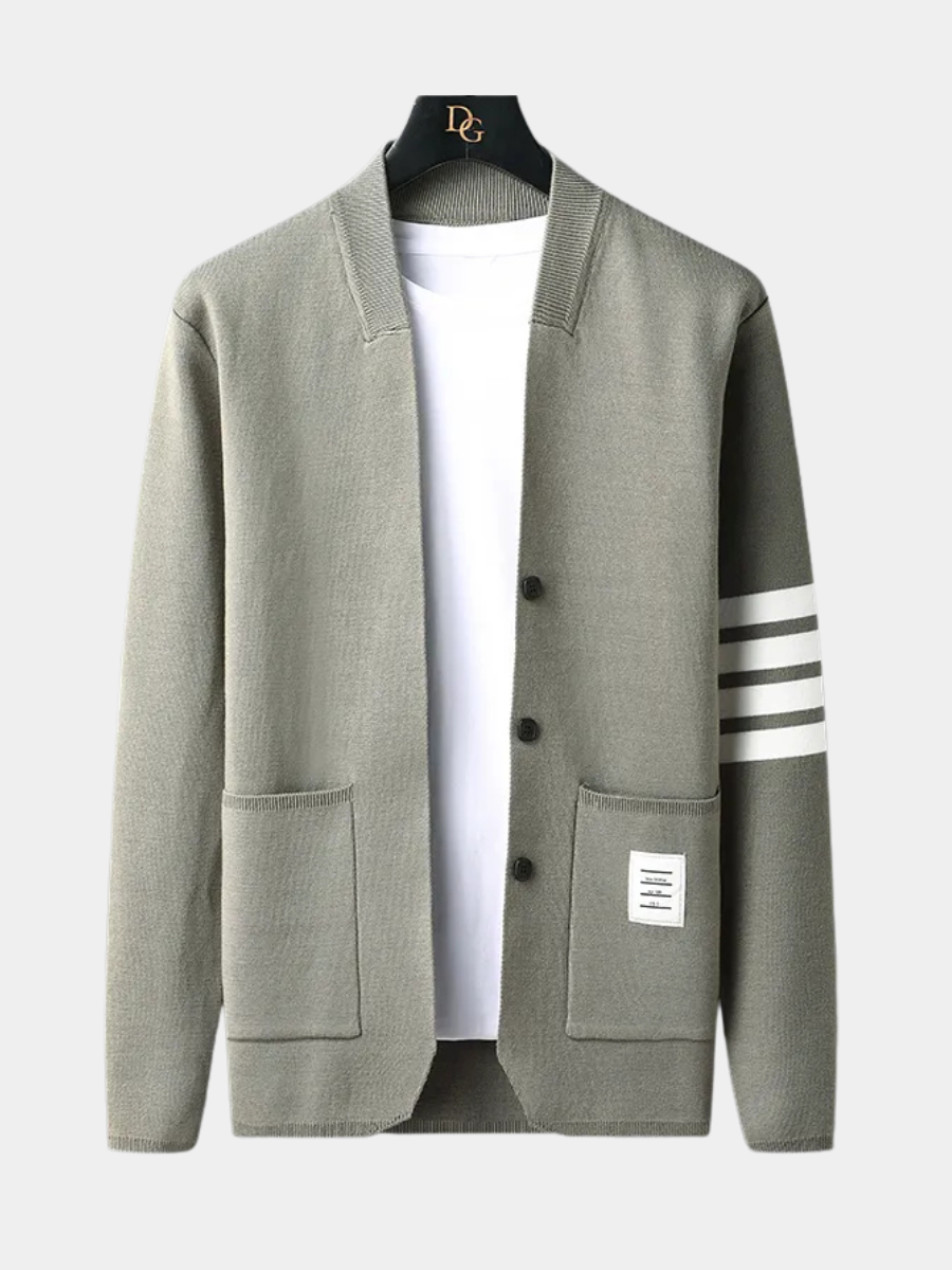 WISEMERE™ | Men's Four-Bar Knit Blazer Cardigan