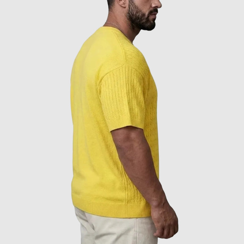 WISEMERE™ | Men's Textured Knit Short Sleeve Sweater