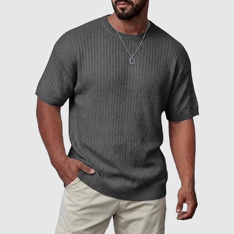 WISEMERE™ | Men's Textured Knit Short Sleeve Sweater