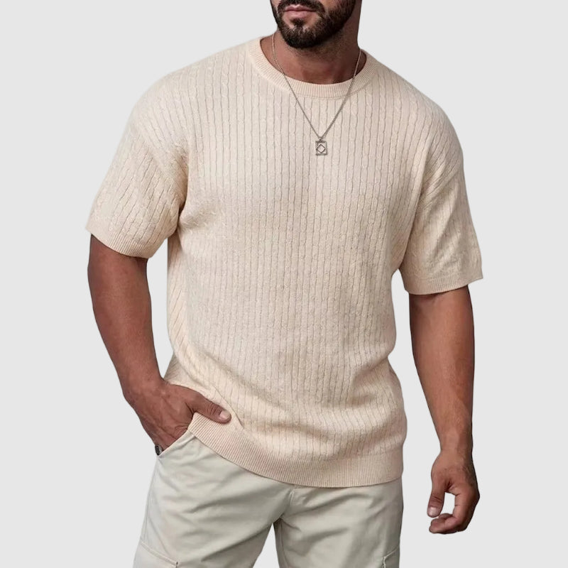 WISEMERE™ | Men's Textured Knit Short Sleeve Sweater