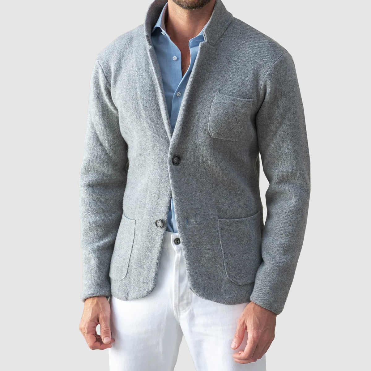 WISEMERE™ | Men's Knitted Poly-Blend Jacket