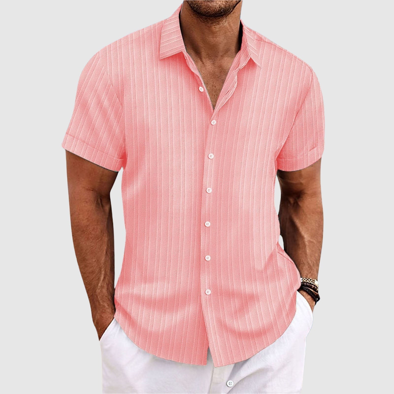 WISEMERE™ | Men's Striped Lapel Collar Shirt