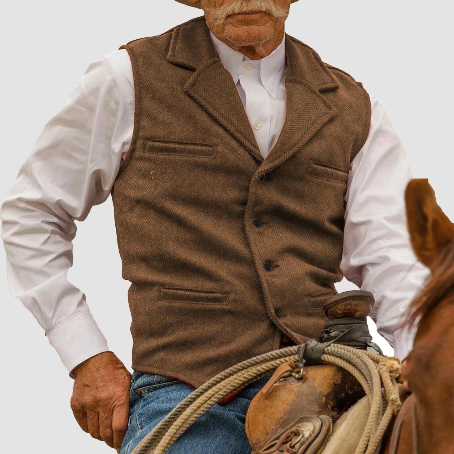 WISEMERE™ | Men's Western-Inspired Cotton Vest