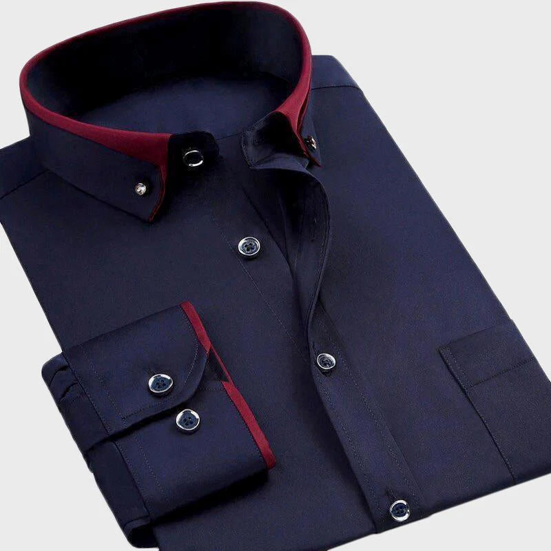 WISEMERE™ | Men's Stretch Cotton Button-Down Shirt