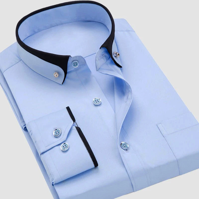 WISEMERE™ | Men's Stretch Cotton Button-Down Shirt