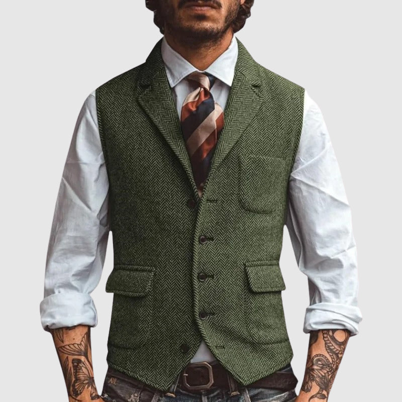 WISEMERE™ | Men's Herringbone Waistcoat