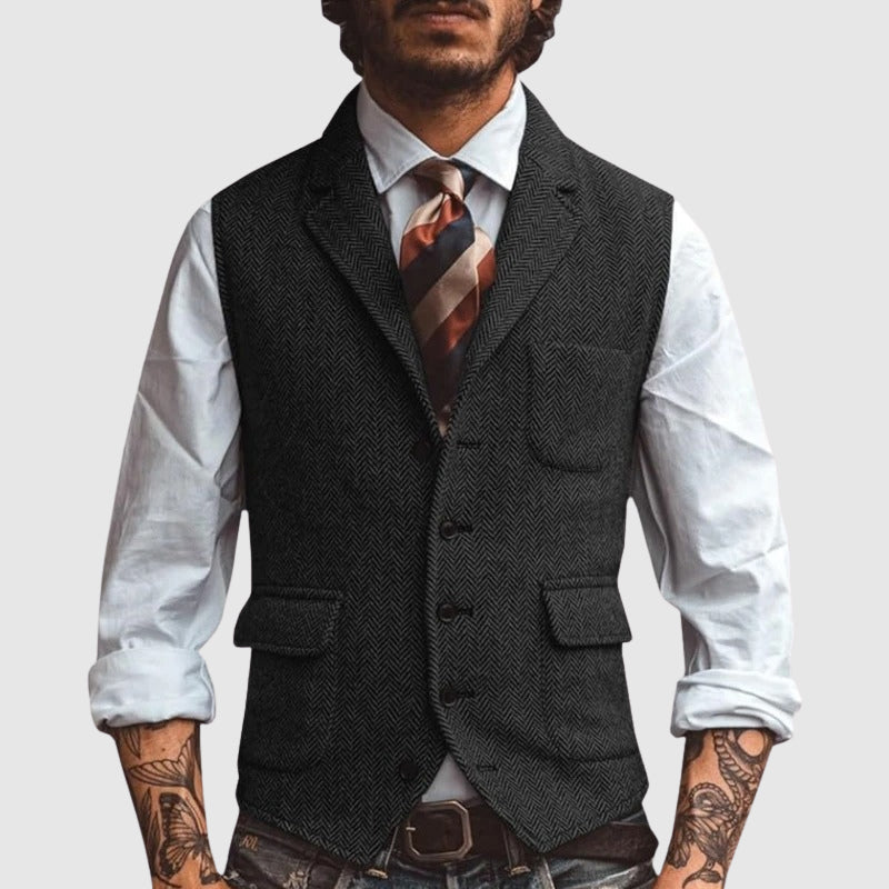 WISEMERE™ | Men's Herringbone Waistcoat