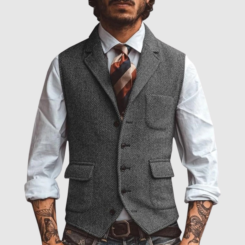WISEMERE™ | Men's Herringbone Waistcoat