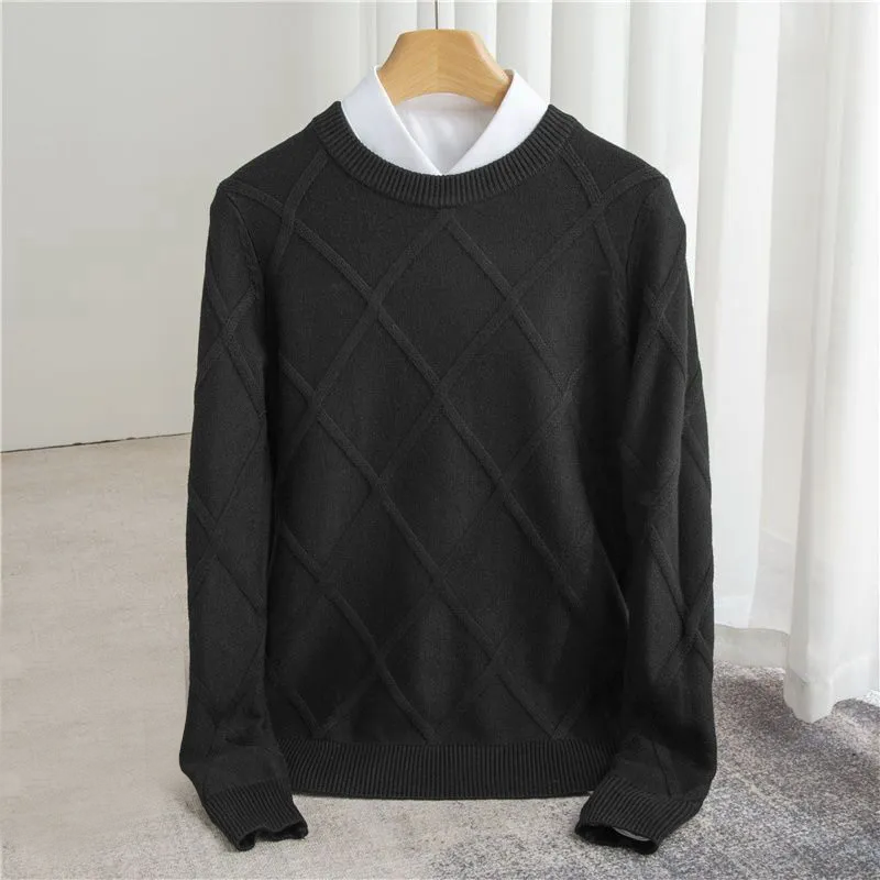 WISEMERE™ | Men's Cashmere Argyle Knit Sweater
