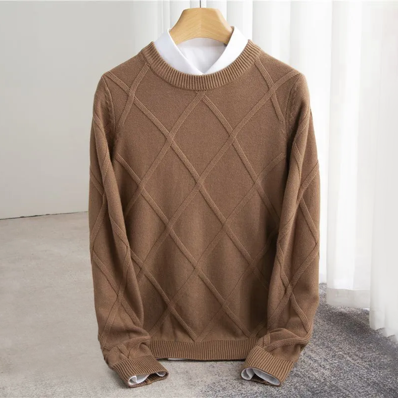 WISEMERE™ | Men's Cashmere Argyle Knit Sweater