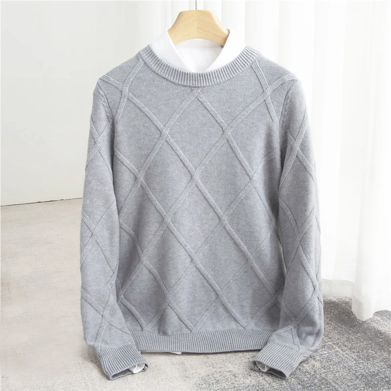 WISEMERE™ | Men's Cashmere Argyle Knit Sweater