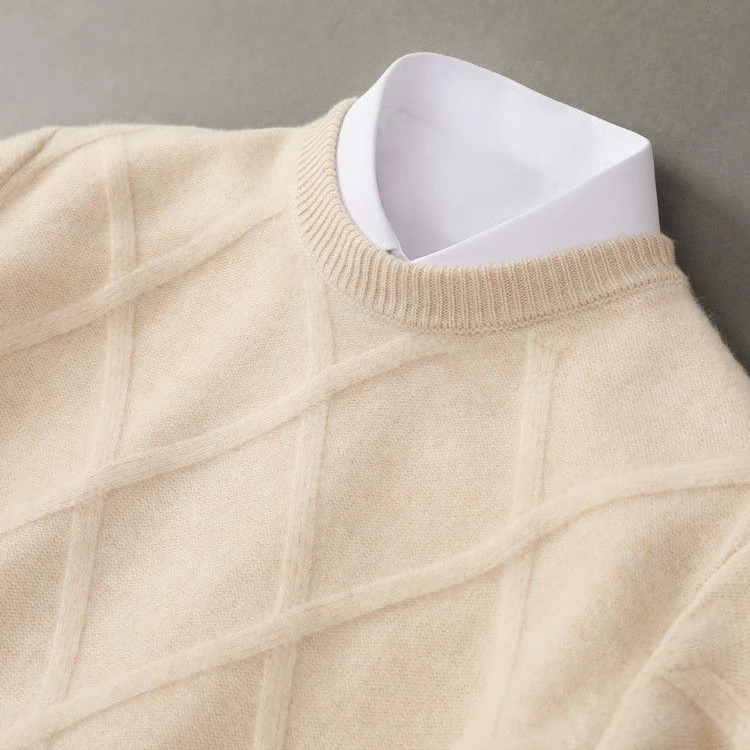 WISEMERE™ | Men's Cashmere Argyle Knit Sweater