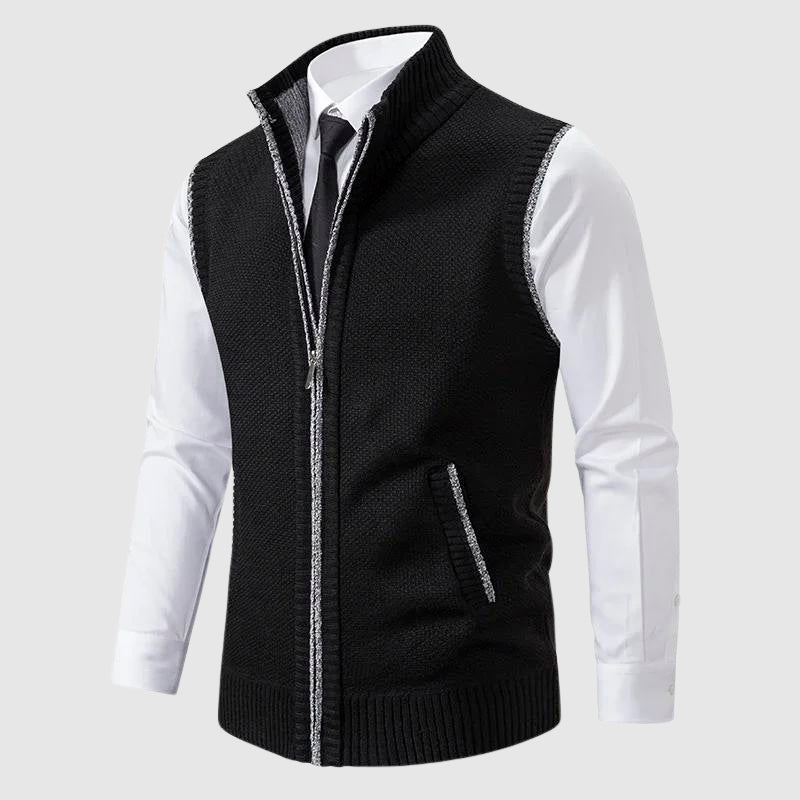 WISEMERE™ | Men's Wool Blend Zip-Up Sweater Vest