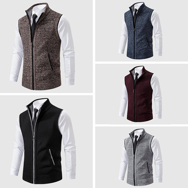WISEMERE™ | Men's Wool Blend Zip-Up Sweater Vest