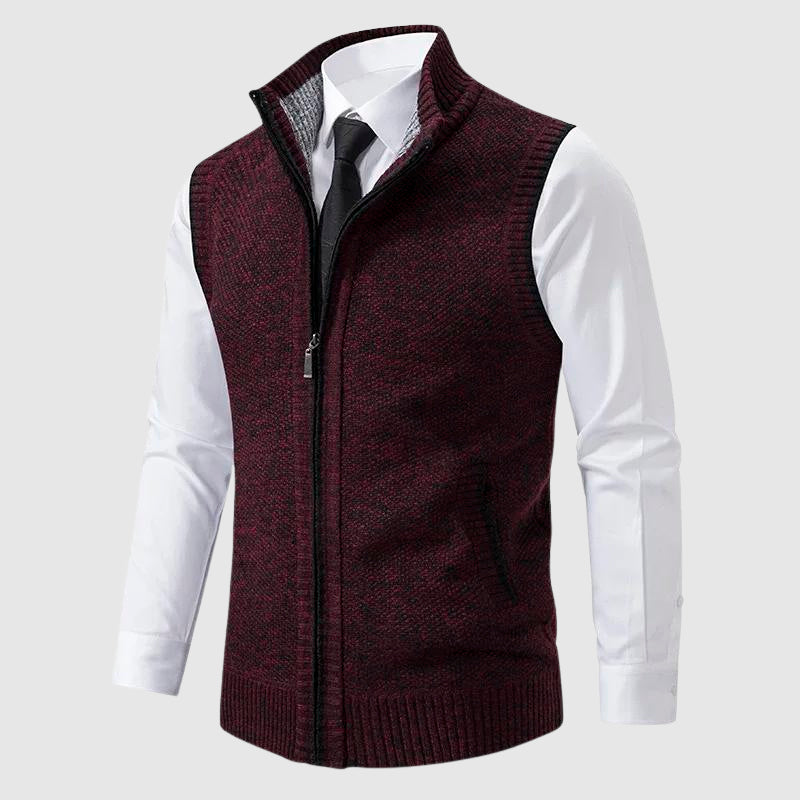 WISEMERE™ | Men's Wool Blend Zip-Up Sweater Vest