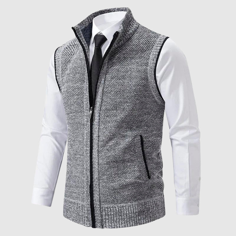 WISEMERE™ | Men's Wool Blend Zip-Up Sweater Vest