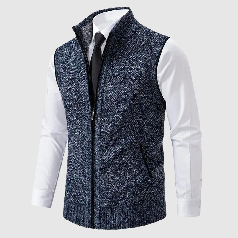 WISEMERE™ | Men's Wool Blend Zip-Up Sweater Vest