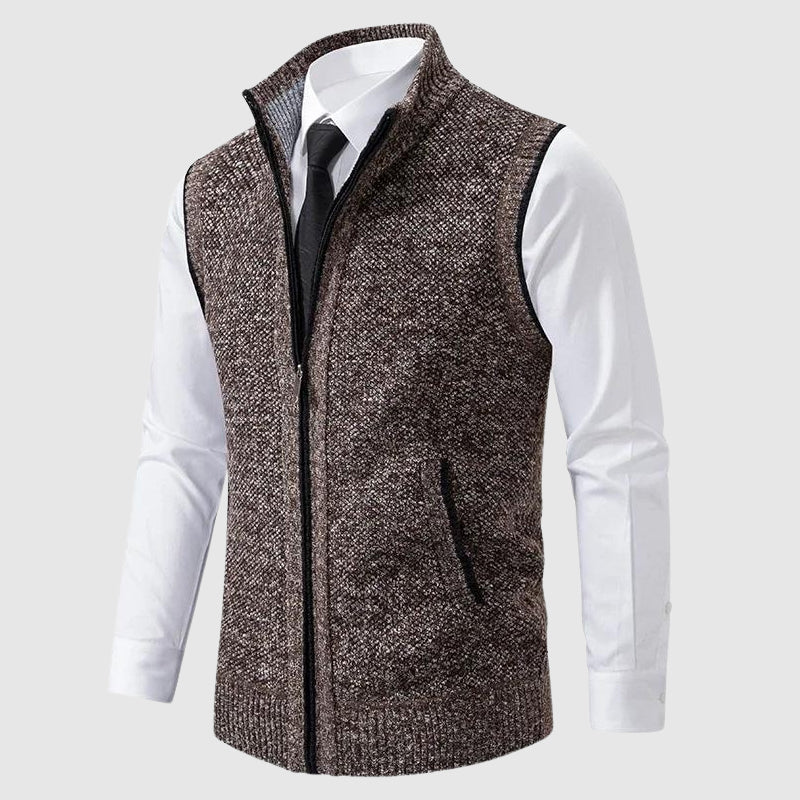 WISEMERE™ | Men's Wool Blend Zip-Up Sweater Vest