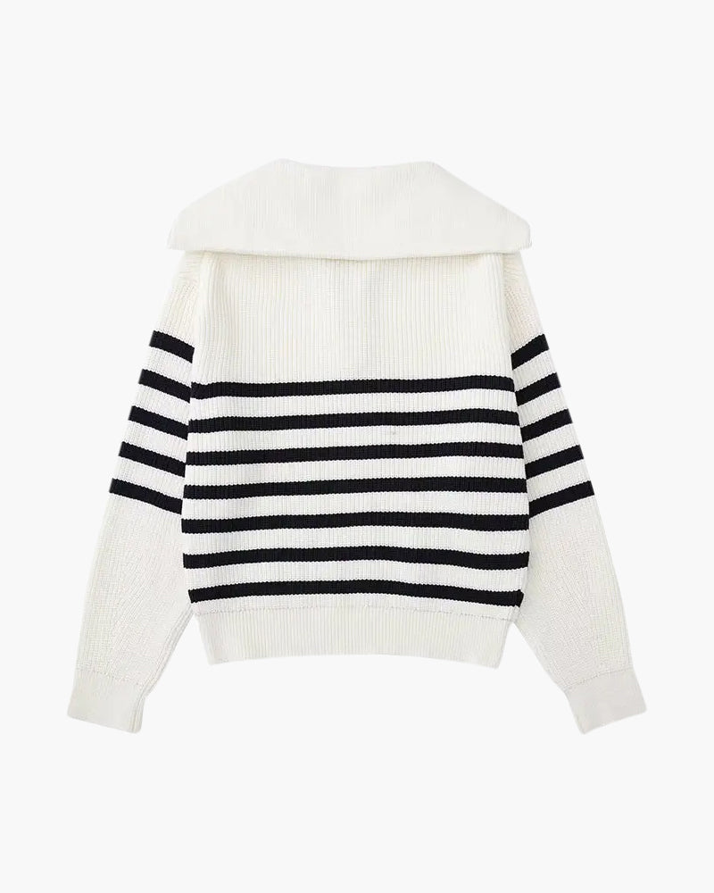 Wisemere | Striped Zip Up Sweater