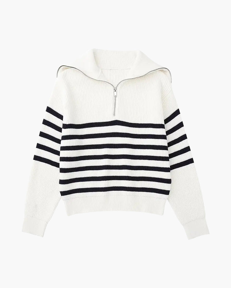 Wisemere | Striped Zip Up Sweater