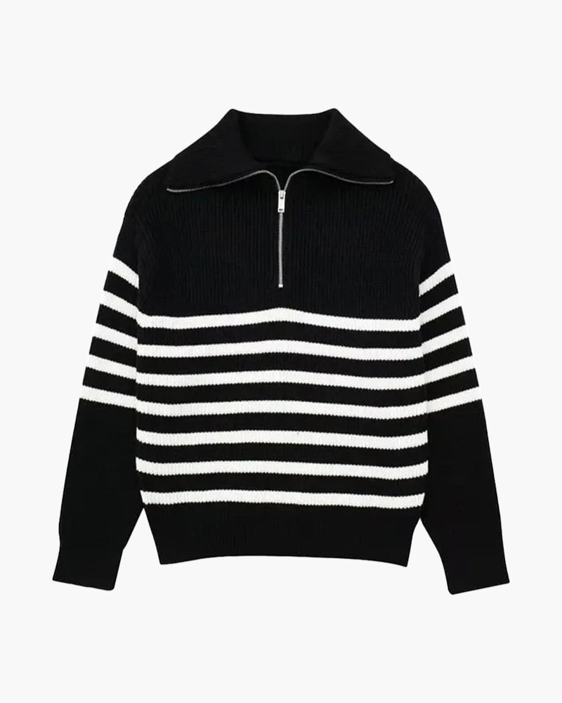Wisemere | Striped Zip Up Sweater
