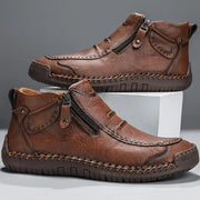 WISEMERE™ | Men's Hand-Stitched Leather Zip Boots