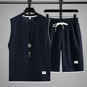 WISEMERE™ | Men's Waffle Knit Sleeveless Lounge Set