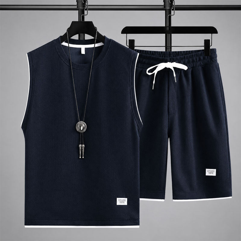 WISEMERE™ | Men's Waffle Knit Sleeveless Lounge Set