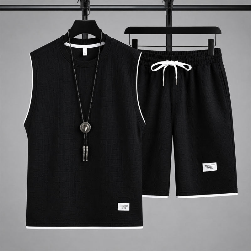 WISEMERE™ | Men's Waffle Knit Sleeveless Lounge Set