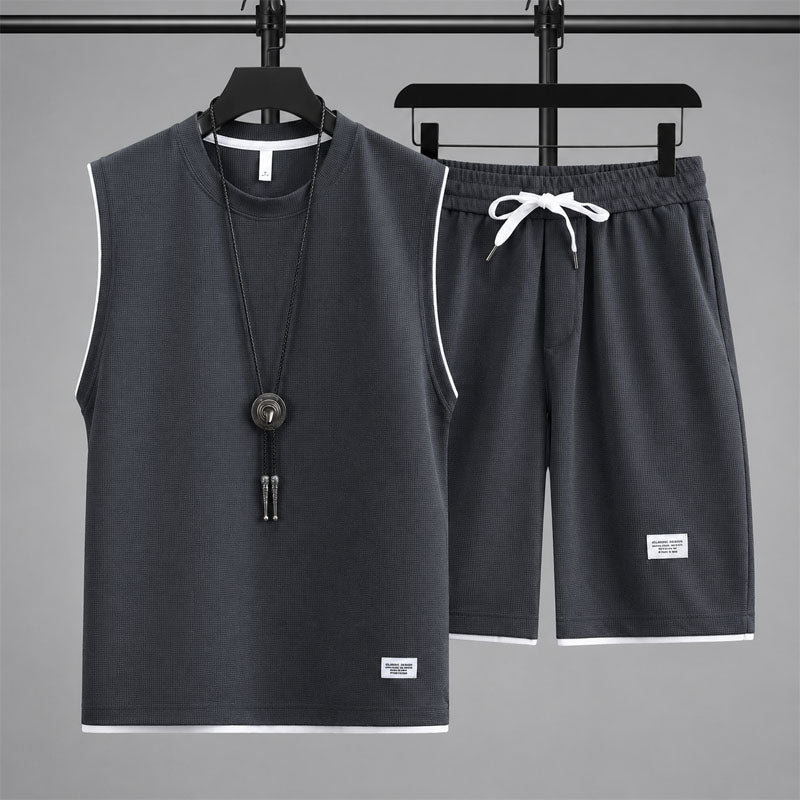 WISEMERE™ | Men's Waffle Knit Sleeveless Lounge Set
