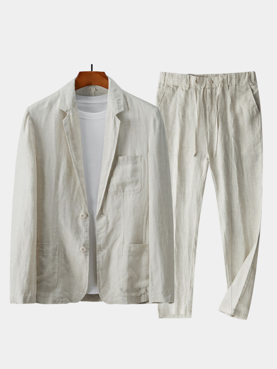 WISEMERE™ | Men's Linen Blazer & Trousers Set