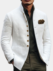 WISEMERE™ | Men's Gold-Button Knit Blazer