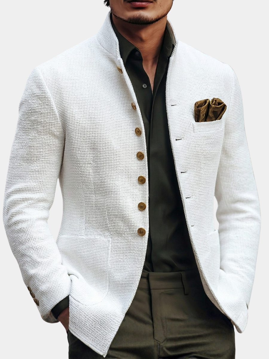 WISEMERE™ | Men's Gold-Button Knit Blazer