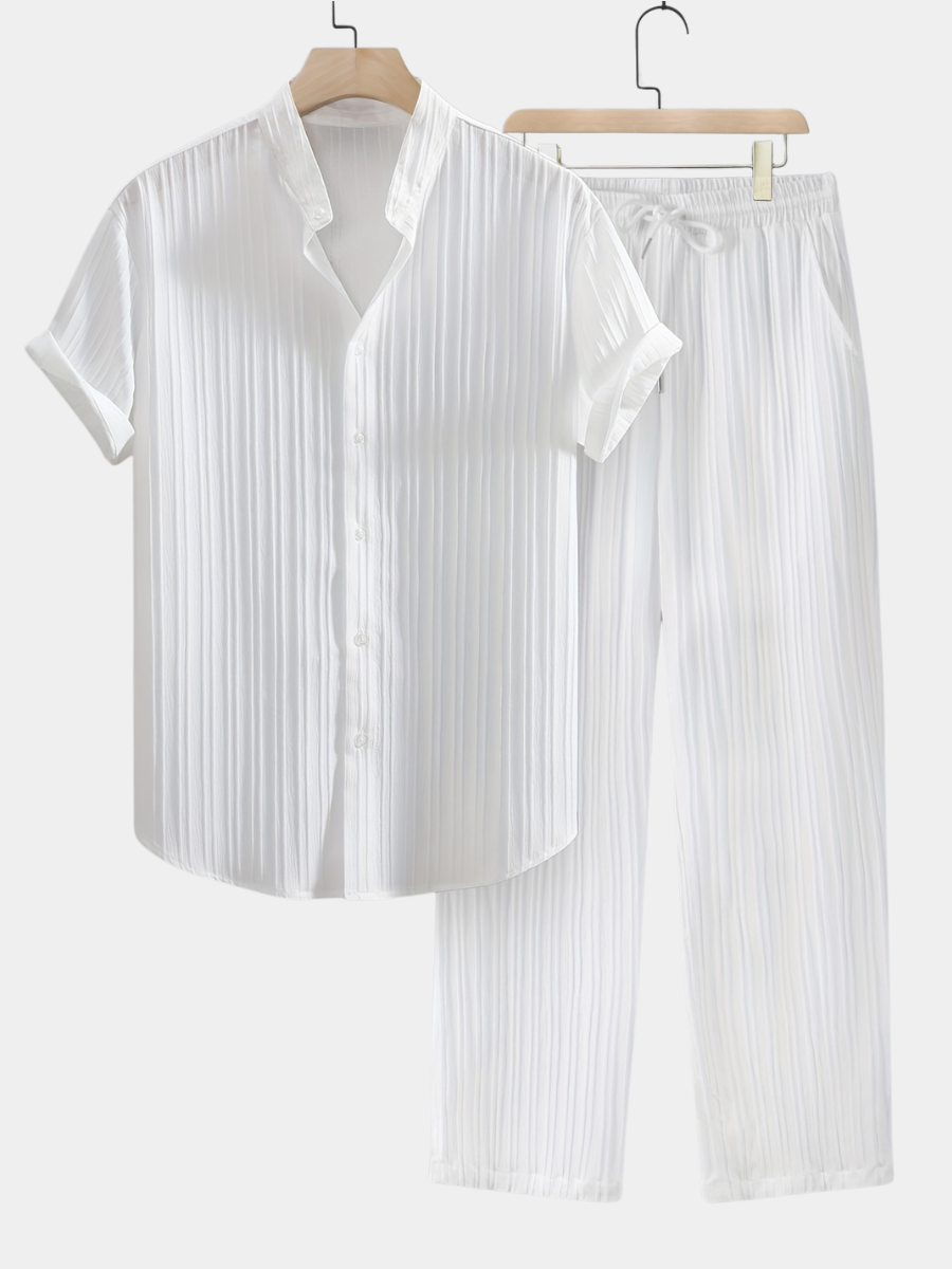WISEMERE™ | Men's Ribbed Fabric Co-Ord Set