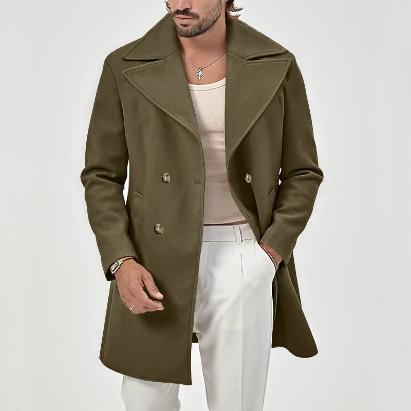 WISEMERE™ | Men's Wool-Blend Lapel Collar Overcoat