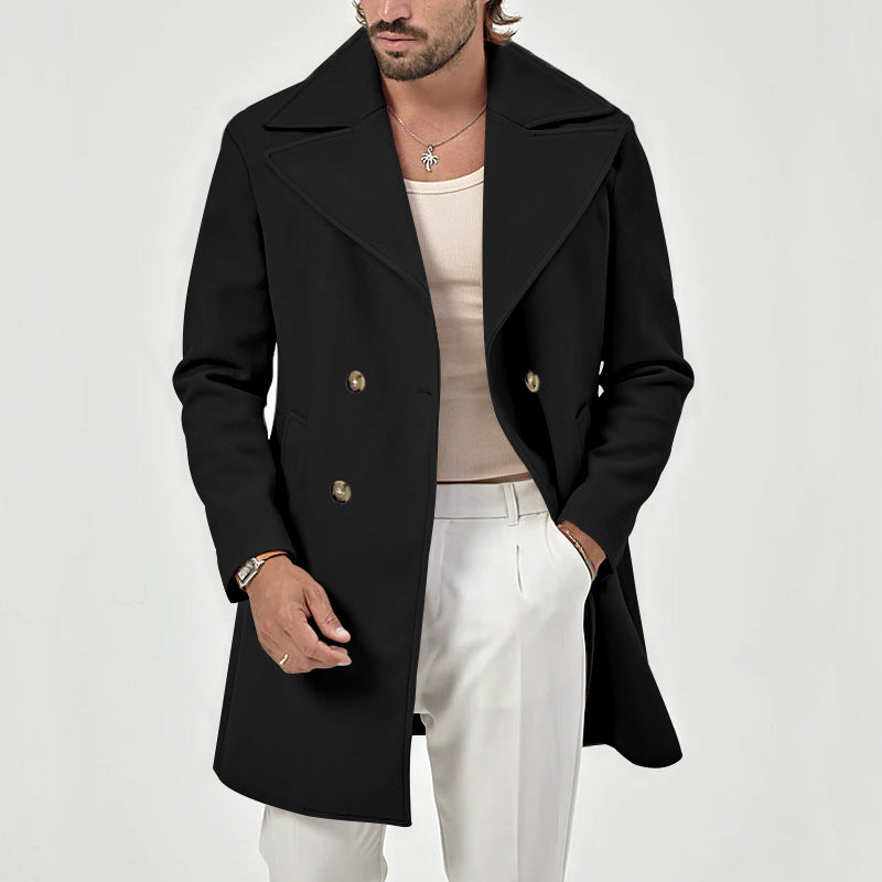 WISEMERE™ | Men's Wool-Blend Lapel Collar Overcoat