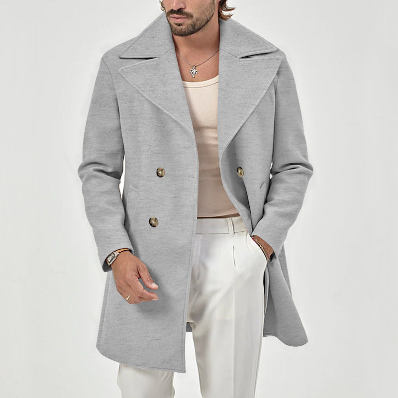 WISEMERE™ | Men's Wool-Blend Lapel Collar Overcoat